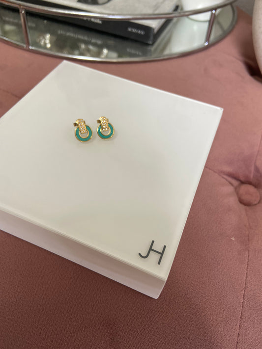 JASON HYDE GOLD AND TURQUOISE EARRINGS