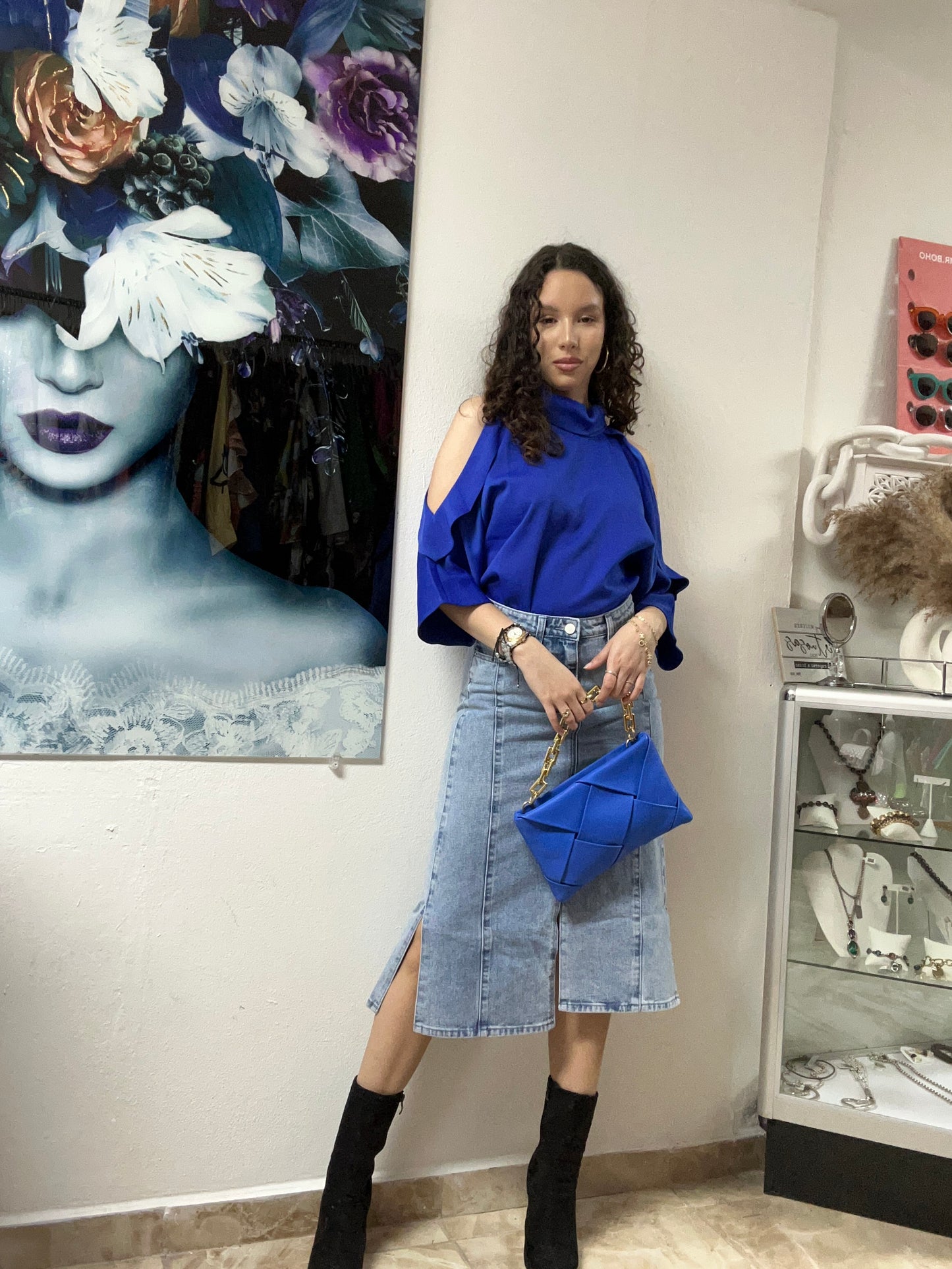 Jean maxi skirt